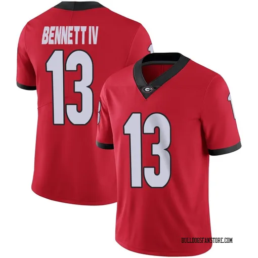 Men's Nike Stetson Bennett Georgia Bulldogs Limited Red Football Jersey
