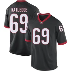 Men's Nike Tate Ratledge Georgia Bulldogs Game Black Football College Jersey