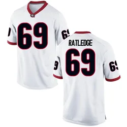 Men's Nike Tate Ratledge Georgia Bulldogs Replica White Football College Jersey