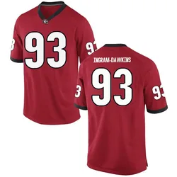 Men's Nike Tyrion Ingram-Dawkins Georgia Bulldogs Replica Red Football College Jersey