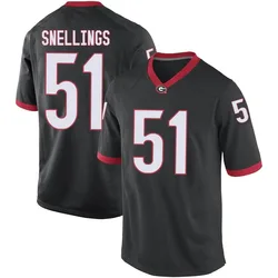 Men's Nike Will Snellings Georgia Bulldogs Game Black Football College Jersey