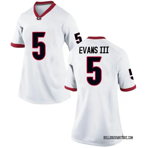 Women's Nike Anthony Evans III Georgia Bulldogs Replica White Football College Jersey