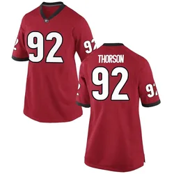 Women's Nike Brett Thorson Georgia Bulldogs Replica Red Football College Jersey