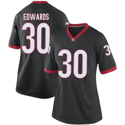 Women's Nike Daijun Edwards Georgia Bulldogs Replica Black Football College Jersey
