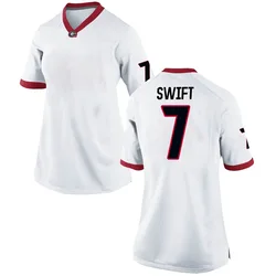 Women's Nike Dandre Swift Georgia Bulldogs Game White Football College Jersey