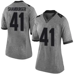 Women's Nike Denton Shamburger Georgia Bulldogs Limited Gray Football College Jersey