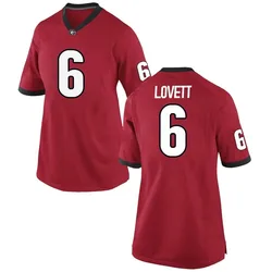Women's Nike Dominic Lovett Georgia Bulldogs Game Red Football College Jersey
