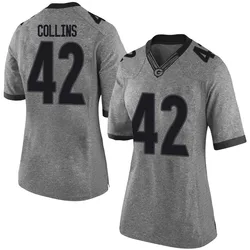 Women's Nike Graham Collins Georgia Bulldogs Limited Gray Football College Jersey