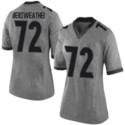 Women's Nike Jamal Meriweather Georgia Bulldogs Limited Gray Football College Jersey