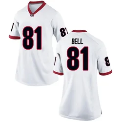 Women's Nike Jeremy Bell Georgia Bulldogs Replica White Football College Jersey