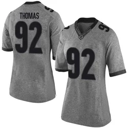 Women's Nike Jordan Thomas Georgia Bulldogs Limited Gray Football College Jersey