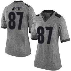 Women's Nike Jordan White Georgia Bulldogs Limited White Gray Football College Jersey