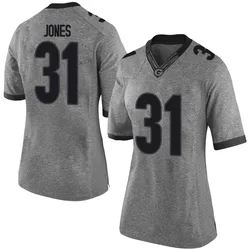 Women's Nike Kyron Jones Georgia Bulldogs Limited Gray Football College Jersey