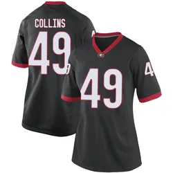 Women's Nike Luke Collins Georgia Bulldogs Replica Black Football College Jersey