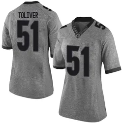 Women's Nike Malachi Toliver Georgia Bulldogs Limited Gray Football College Jersey