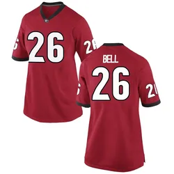 Women's Nike Micah Bell Georgia Bulldogs Replica Red Football College Jersey