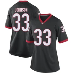 Women's Nike Quintavius Johnson Georgia Bulldogs Game Black Football College Jersey