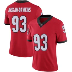 Women's Nike Tyrion Ingram-Dawkins Georgia Bulldogs Limited Red Football Jersey