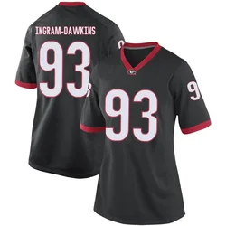 Women's Nike Tyrion Ingram-Dawkins Georgia Bulldogs Replica Black Football College Jersey