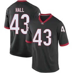 Youth Nike Ali Hall Georgia Bulldogs Game Black Football College Jersey