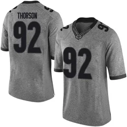 Youth Nike Brett Thorson Georgia Bulldogs Limited Gray Football College Jersey