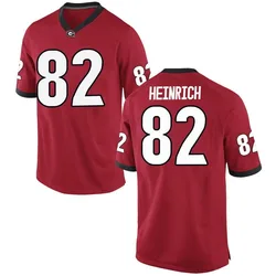 Youth Nike Colton Heinrich Georgia Bulldogs Game Red Football College Jersey