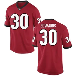 Youth Nike Daijun Edwards Georgia Bulldogs Replica Red Football College Jersey