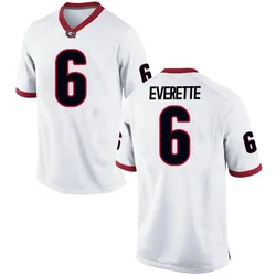 Youth Nike Daylen Everette Georgia Bulldogs Game White Football College Jersey