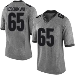 Youth Nike Dennis Uzochukwu Georgia Bulldogs Limited Gray Football College Jersey