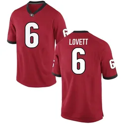 Youth Nike Dominic Lovett Georgia Bulldogs Game Red Football College Jersey