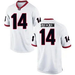 Youth Nike Gunner Stockton Georgia Bulldogs Game White Football College Jersey