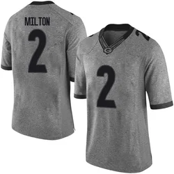 Youth Nike Kendall Milton Georgia Bulldogs Limited Gray Football College Jersey