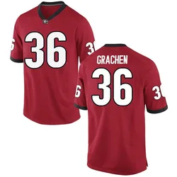 Youth Nike Matthew Grachen Georgia Bulldogs Game Red Football College Jersey