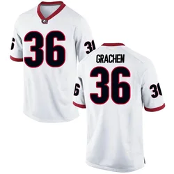 Youth Nike Matthew Grachen Georgia Bulldogs Game White Football College Jersey