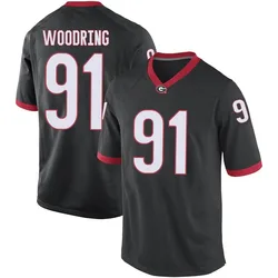 Youth Nike Peyton Woodring Georgia Bulldogs Game Black Football College Jersey
