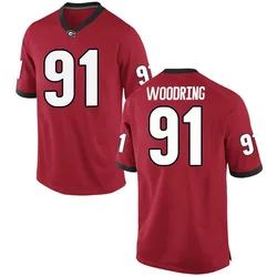 Youth Nike Peyton Woodring Georgia Bulldogs Replica Red Football College Jersey