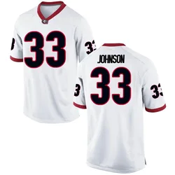 Youth Nike Quintavius Johnson Georgia Bulldogs Replica White Football College Jersey