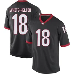 Youth Nike Sacovie White-Helton Georgia Bulldogs Replica White Black Football College Jersey