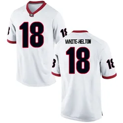 Youth Nike Sacovie White-Helton Georgia Bulldogs Replica White Football College Jersey