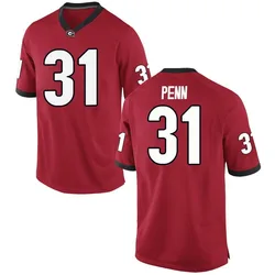 Youth Nike Wade Penn Georgia Bulldogs Replica Red Football College Jersey