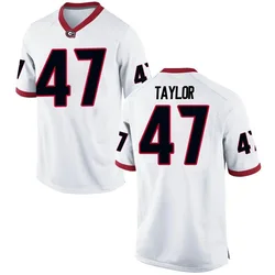 Youth Nike Will Taylor Georgia Bulldogs Game White Football College Jersey