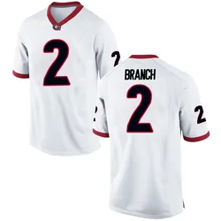 Youth Nike Zion Branch Georgia Bulldogs Game White Football College Jersey